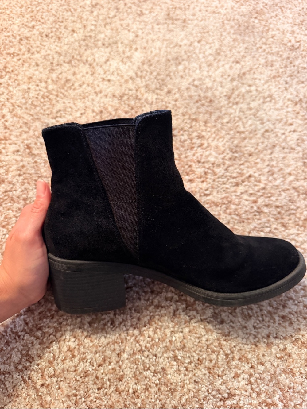 Women's Black Suede Chelsea Ankle Boot